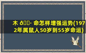 木 🌷 命怎样增强运势(1972年属鼠人50岁到55岁命运)